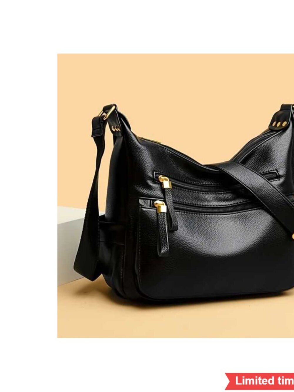 Elegant Handbag with Multiple Compartments and Outer Zip Pockets